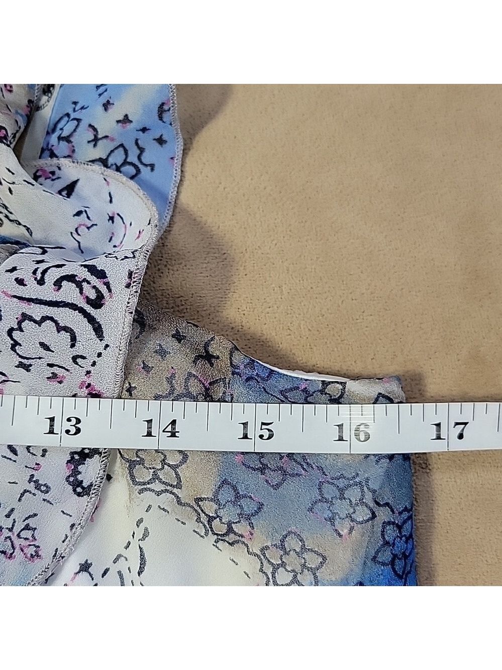 Princess Vera Wang Blue Multiprint Chiffon Romper Size Large Juniors EUC - Picture 8 of 11